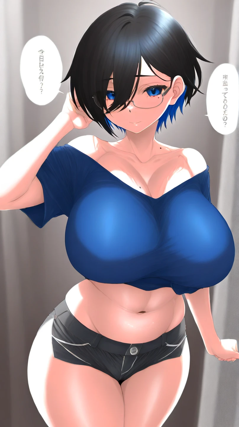 tomboy,blue-hair,short-hair,big-breast,school-uniform,tomboy,short-hair,18years-old,gang,earring,belt,super-big-breast,tsurime,half-closed-eye,black-under-eye,angry,hale-closed-eyes,all-body,whole body,all-body、all-body,wet-body,pussy,nipple