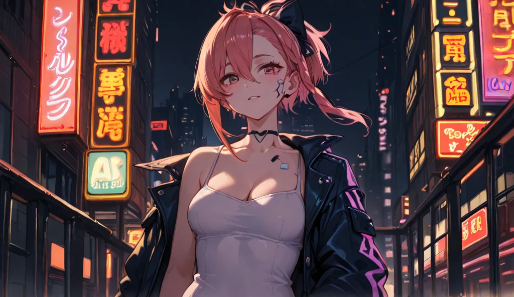 1girl, Sakura,naruto,dress,street,masterpiece,very aesthetic,newest,sensitive