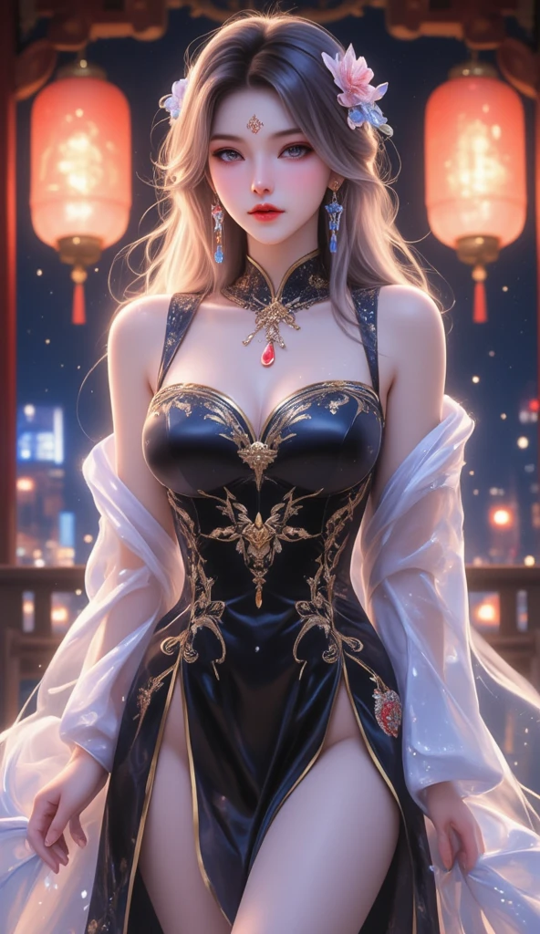 highest quality, masterpiece, Attention to detail, realistic, 1 girl, under the moonlight、beautiful princess, big breasts, big hips, long legs, sexy, whole body, Blissful smile、(((anatomically correct)))