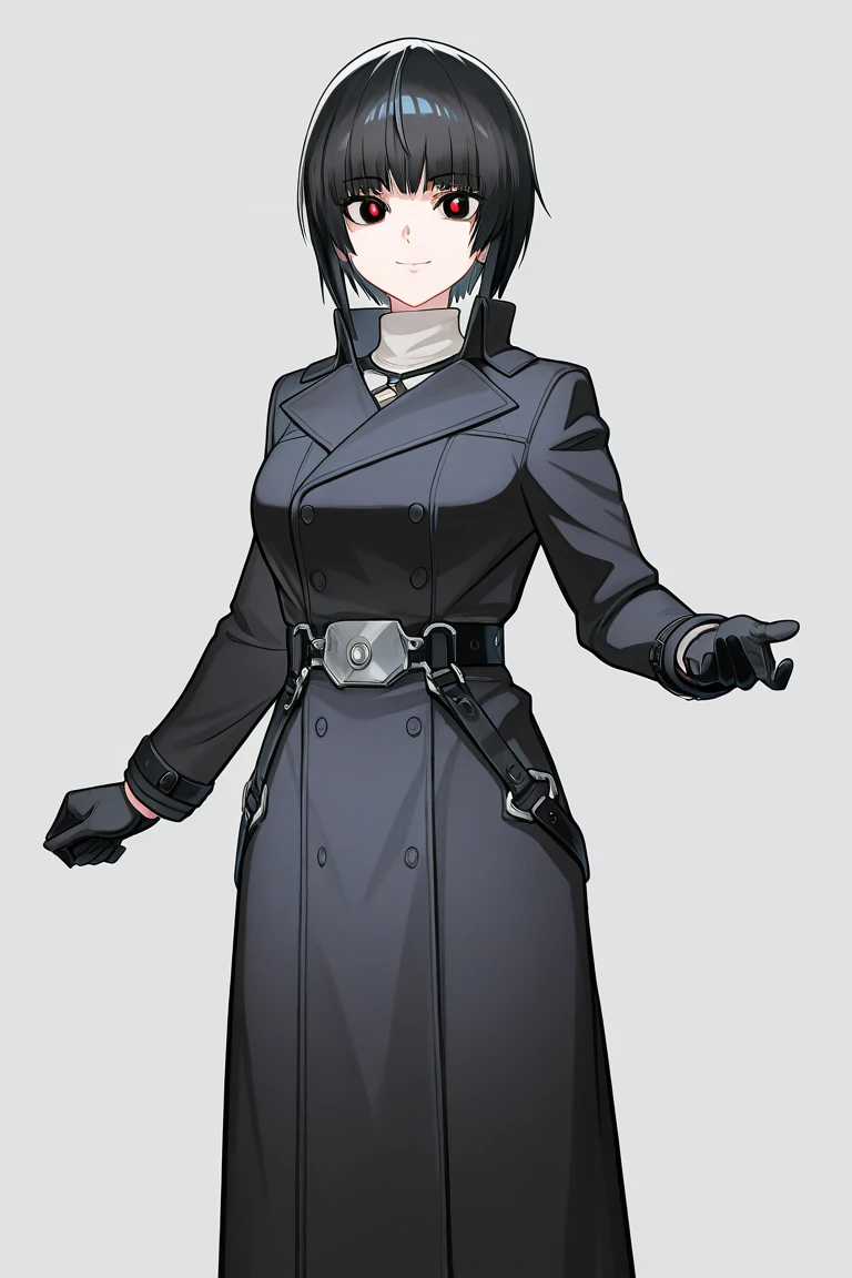 ((a woman,front,whole body)),dress,black hair,White background,