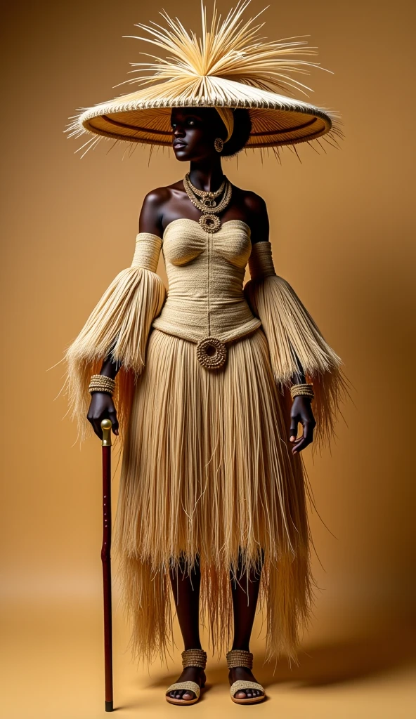 Arafed man and a big headdress, mud man from new Guinea, beautiful humanoids anthropological photography, enigmatic natural beauty, wearing a dress made of vines, beautiful texture, cloth loin, goddess of nature, brown skin like earth, great pinterest photo, by Alasdair Grant Taylor, beautiful representation, white skirt and more nude