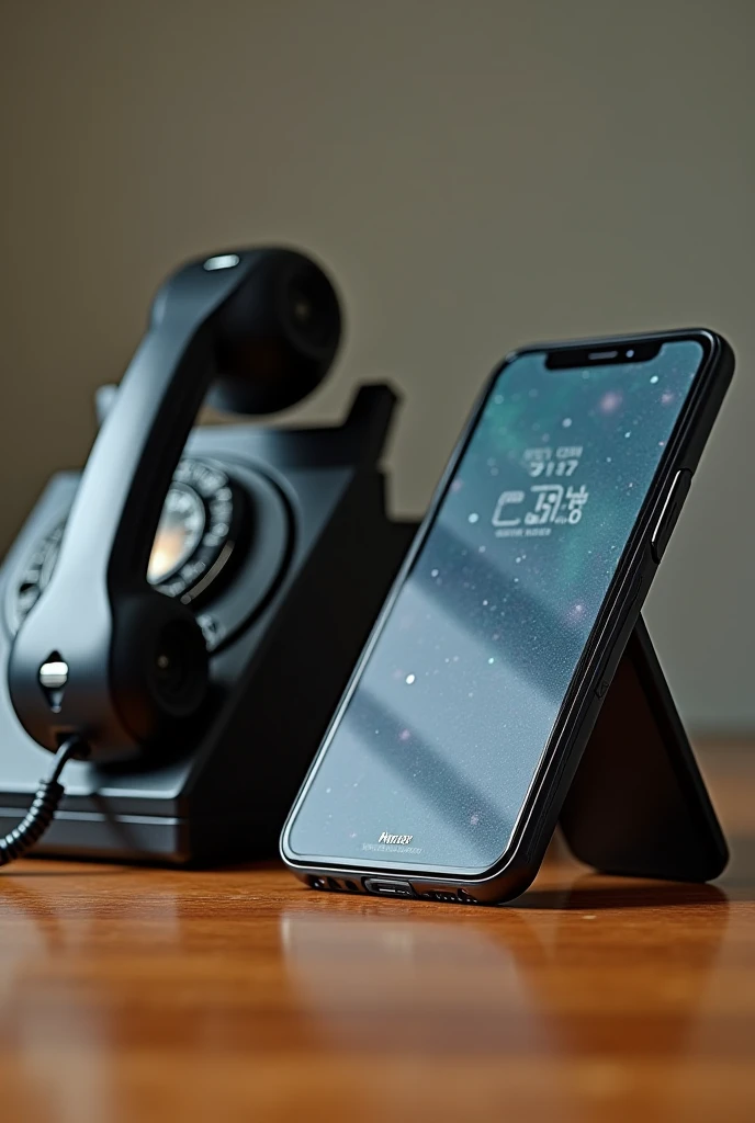 A comparison between an old phone and a modern smartphone