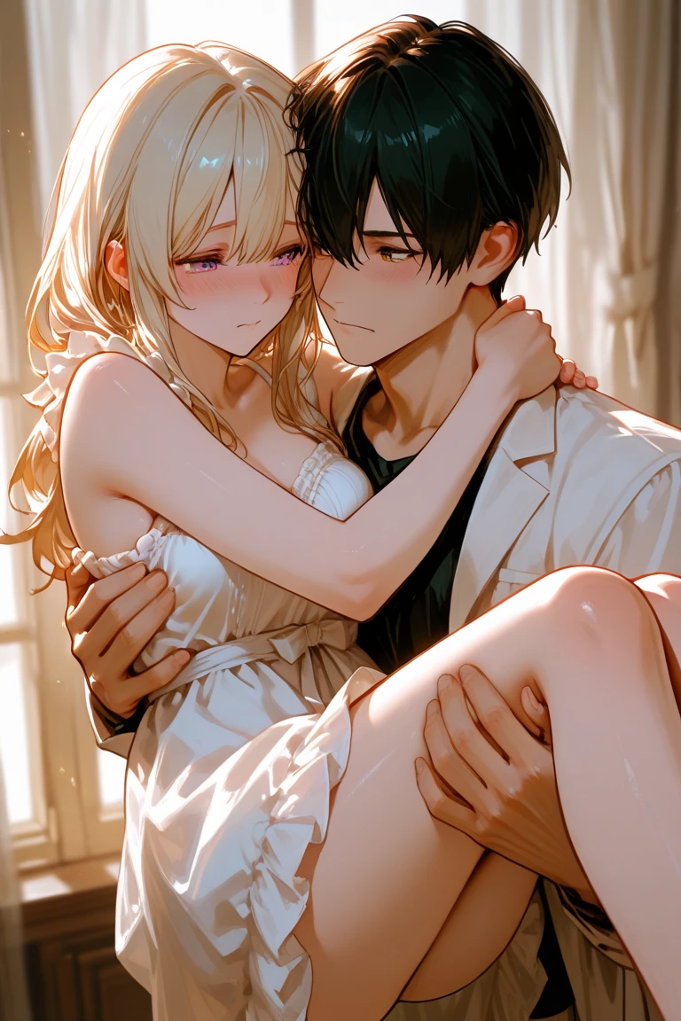  Anime Woman ,  Sister Claire, elbow gloves, Hug your neck so tightly that your face is buried in your , Strangle yourself with your arm, A man who fainted after being strangled, Applying a headlock, femdom, assertive female, From below, looking down, BREAK 1guy (  face completely covered by his  ,  faceless man)