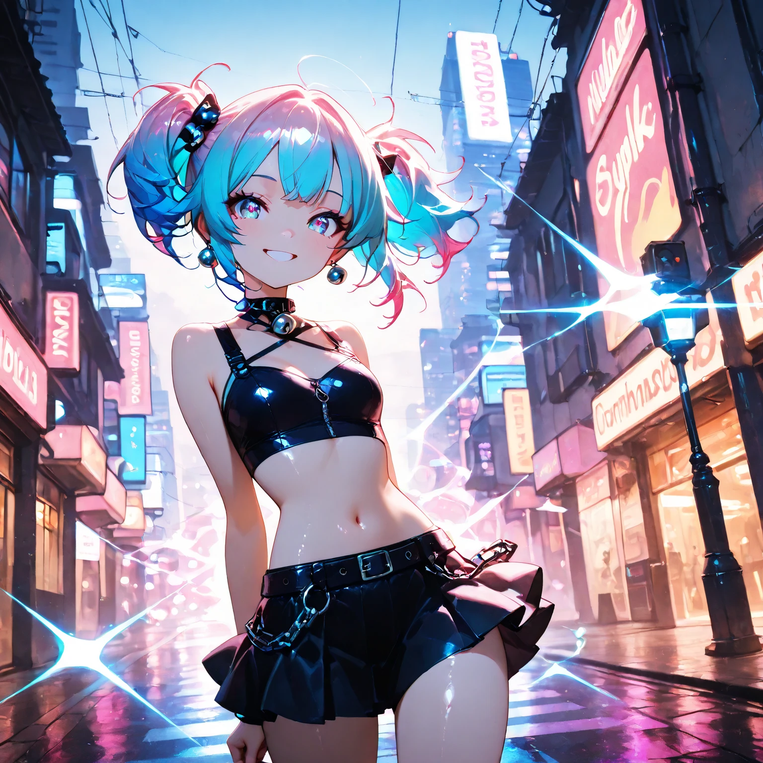 cute little ,(((little ,small tiny body,,chibi))),(((6 years old))),((little with extremely cute and beautiful aqua hair)),(baby face),(round face),
(((flat chest))),(((aqua hair:1.5,long aqua hair,ponytail,colored inner hair,ear breathing,))),((heterochromia:1.5, (aqua_eye and yellow_eye))),intricate eyes,beautiful detailed eyes,symmetrical eyes,big eyes:1.5,(((lustrous skin:1.5,bright skin: 1.5,skin tanned,shiny skin,very shiny skin,shiny body,plastic glitter skin,exaggerated shiny skin,illuminated skin,wet legs))),(detailed body,(detailed face)),
cute,slutty,erotic,((nsfw)),
zettai ryouiki,(revealing clothing,show skin),((sideboob)),(barefoot,),(((breast curtain,low rise mini skirt,high cut thong))),((colorful clothes, clothes in neon colors)),((wet clothes,intricate outfit,intricate clothes)),
(dynamic pose:1.0),solo focus,embarrassed,(centered,scale to fit dimensions,Rule of thirds),
cyberpunk city by the ocean at night, with bright neon signs and dark stormy clouds and puddles, scenery:1.25,nighttime, starry night, cosmos,Very dark night that makes the neon lights stand out, very bright neon lights,nighttime, starry night, cosmos,
artistic photography,(photography taken by sldr),highres, sharp focus,(ultra detailed, extremely detailed), (photorealistic artwork:1.37),(extremely detailed CG unity 8k wallpaper),((synthwave background theme)),(((vibrant colors))),intricate,(intricate background),(masterpiece),(best quality),perfect rendered face,perfect face details,realistic face,photo realistic,analog style,((intricate detail)),(((realism))),