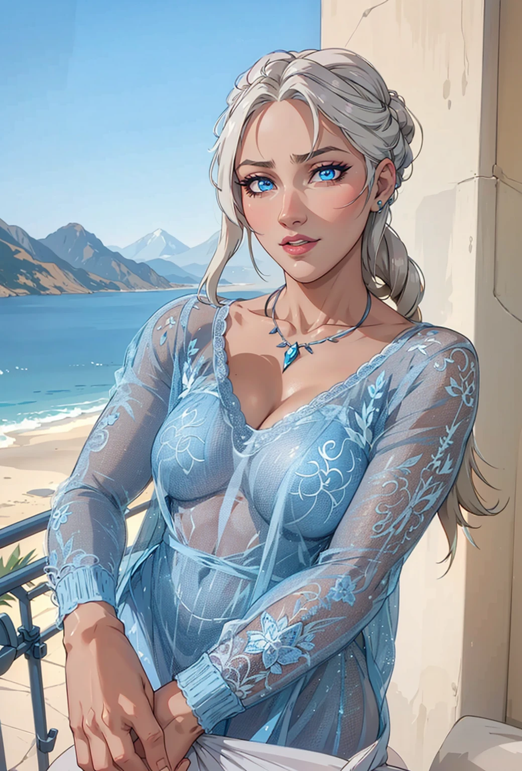 daenerys targaryen in a sauna she is wrapped in a white towel
