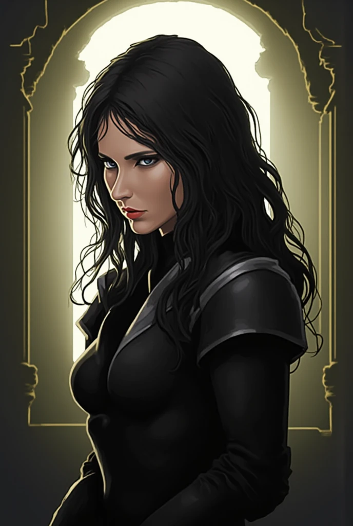 (((Solo character image.))) (((Generate a single character image.))) (((Dressed in medieval fantasy attire.))) (((Dressed in medieval fantasy attire.))) Dressed in medieval fantasy attire. Fabulous white hair. Looks like Louisa Khovanski. Create a captivating and enigmatic female warrior reminiscent of powerful and legendary characters 18 years old. 18yo. This is a fantasy character portrait. (((She looks amazing.))) Design a dangerous and sleek female mercenary for a fantasy setting. This is a ruthless mercenary who is dark and sneaky. She looks like a femme fatale in leather clothes. The clothes are black and she has a darkly attractive appearance. (((The colors in the image are dark and muted.))) Her hair is long and white and in an exotic style. She is powerful, dangerous and a slender and sleek figure in a dark fantasy setting. Alluring appearance. Exotic beauty. She wears form-fitting armor, gorgeous face, Dungeons & Dragons character portrait, intricate details, ultra detailed, very intense appearance, ultra detailed clothes, epic masterpiece, ultra detailed, intricate details, award winning