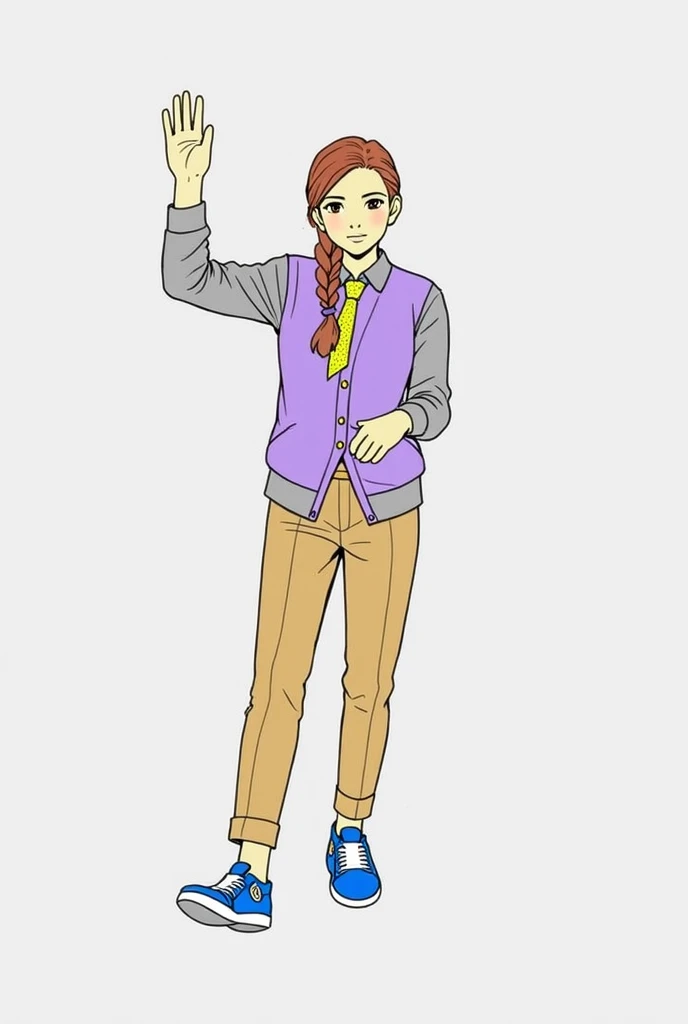 anime girl, outfit casual, anime drawing, Digital drawing, warm colors, art