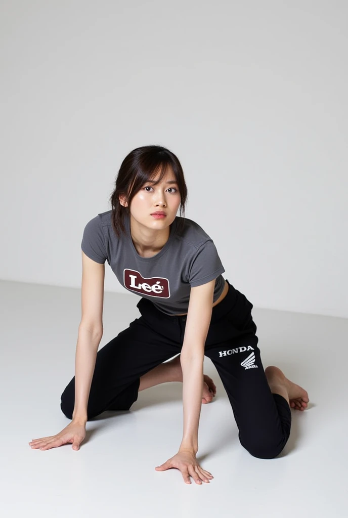 Slender,young girl body,sexy excercise cloth