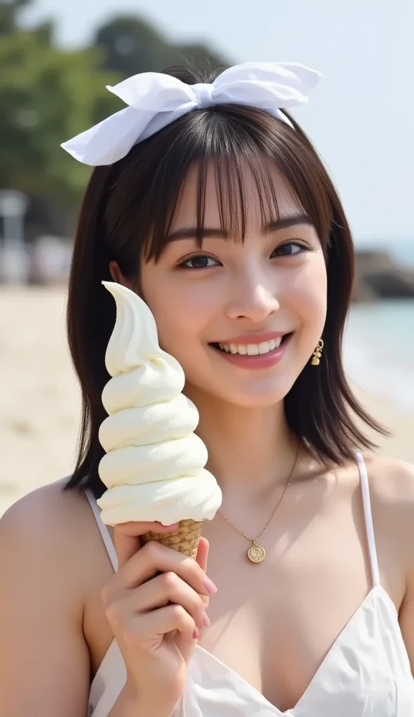 baby face, short hair, laughter, innocent, fluffy, 12 years old, swimsuit