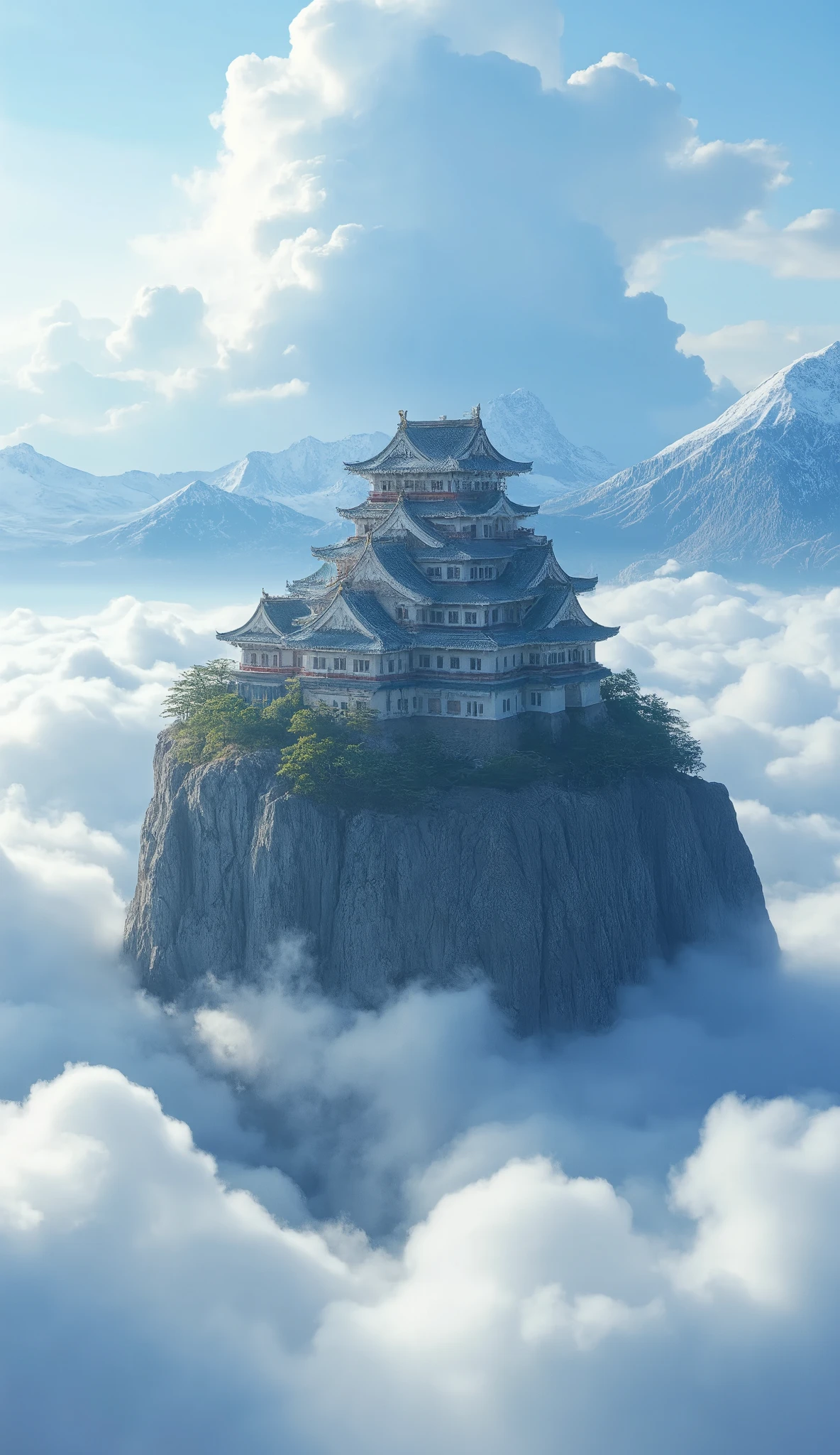 high resolution images、(Mountainの上の日本の城)Mountain々Castle architecture 、pictures of Takeda Castle in Harima、picturesque background、Digital image 、Ancient castle shining in high resolution background、  Dreamy Castle  、非常に詳細なDigital image 、HIGH RESOLUTION DIGITAL PAINT、Castle town scenery below。