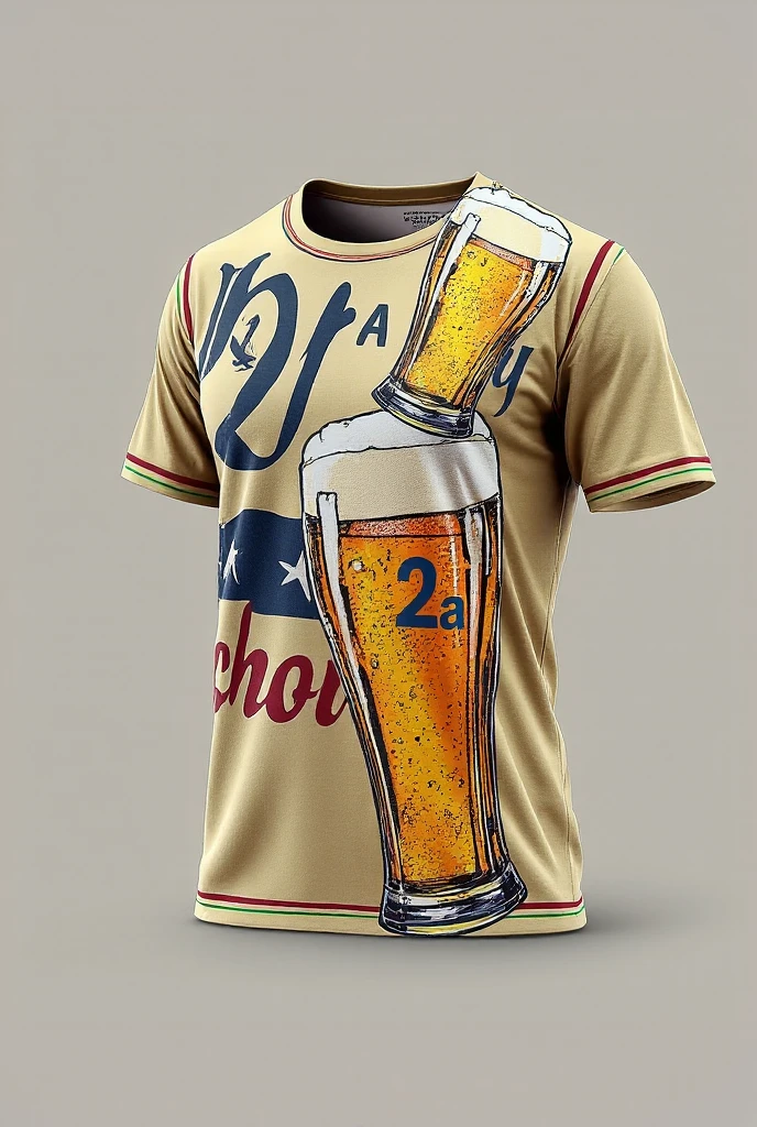 Shirt which has lots of cigar pipes and beer mugs