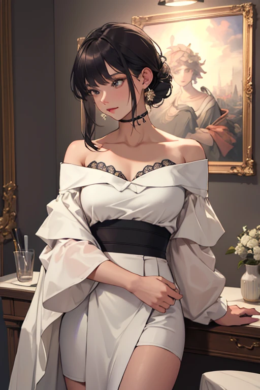 (table top, digital art, digital illustration, 4k, 8k, super detailed, beautiful images, clear image, realistic, RAW photo, perfect face, perfect lines, perfect eyes, soft lighting) ,1 female, (long black hair,straight hair,bullish look,beautiful woman,grace,Make up well,23 is a novel,:1.3),Two handsome men in suits, (human,muscular,solid shoulder width, mens,boyish hairstyle,british gentleman's style,A man in his 30s with a cool expression,28 year old man with a bright smile:1.2),Show your white teeth and smile(embarrassing,shy smile:1.1),garden full of light、squirt、resort sofa、colorful flowers、innocent smile,smile、couple kissing、kiss、the kiss、romance、Afternoon tea、lunch