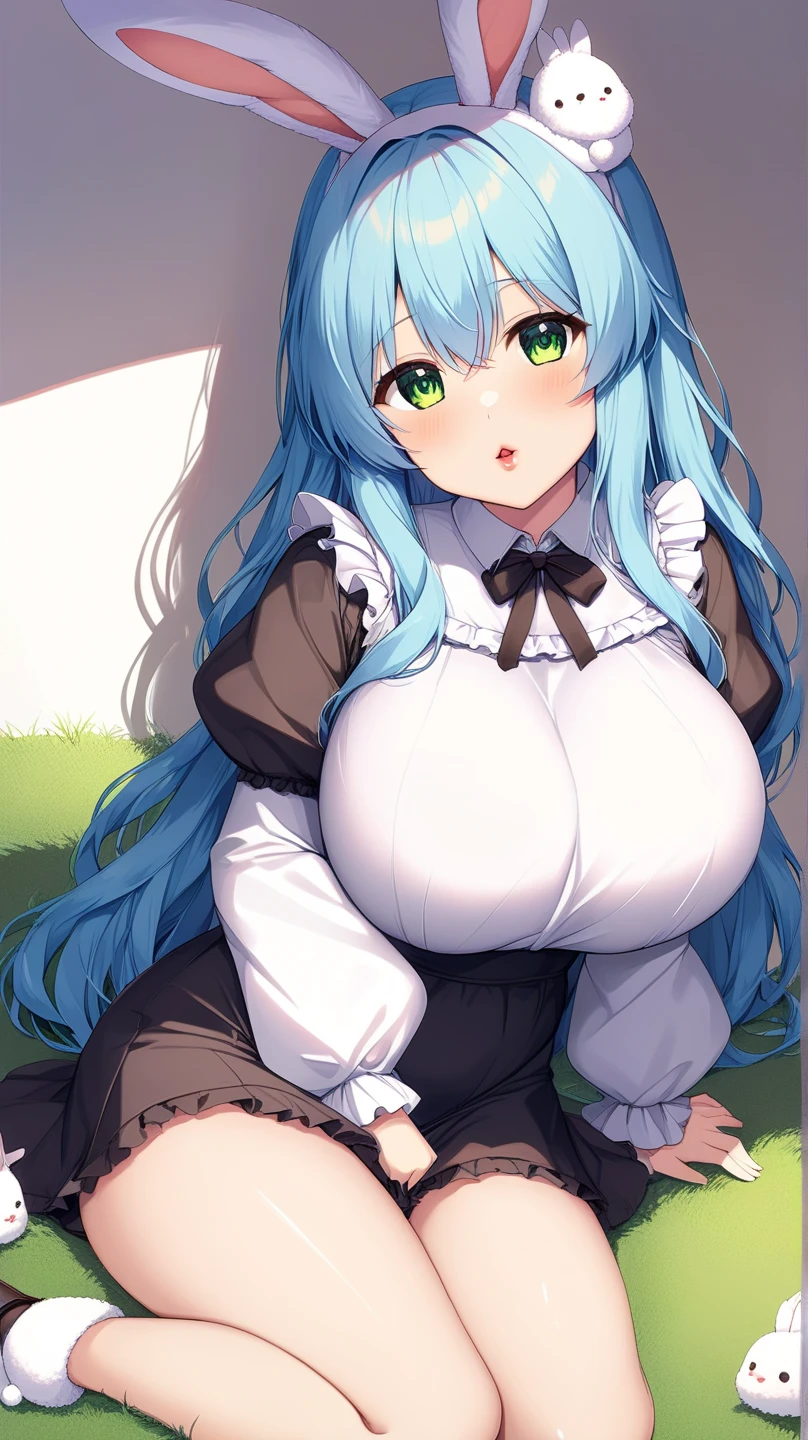 masterpiece, best quality, highres, 1girl yomi, sexy figure, seductive figure, horny expression, smiling, hands together, hands on front(together), curvy body, large breasts, bikini, naked, outdoors