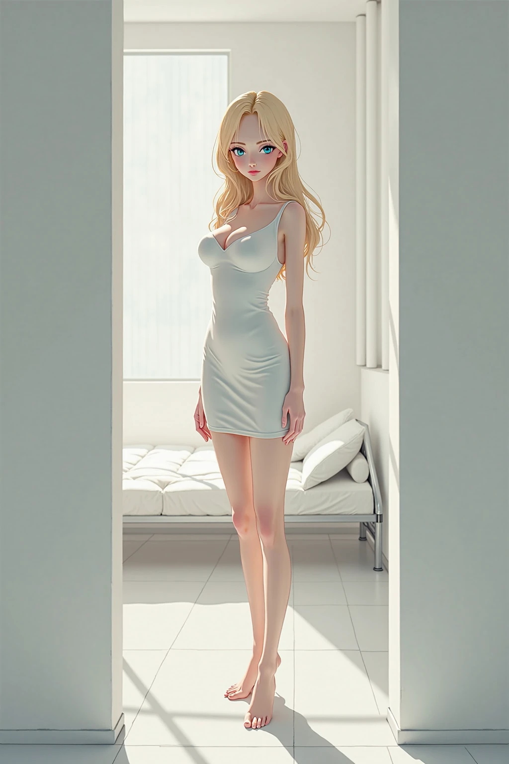 (Best quality)), ((Meisterwerk)), (Detaillierte),1 girl, naked, she is the character Elsa from frozen, Its animation, she is outside, The camera angle is direct, not from above or below. The distance between the camera and the model appears to around 4 meters, the Foto is a cartoon, Not realistic resulution,she is on her nees and sucking a big black penis from a black person