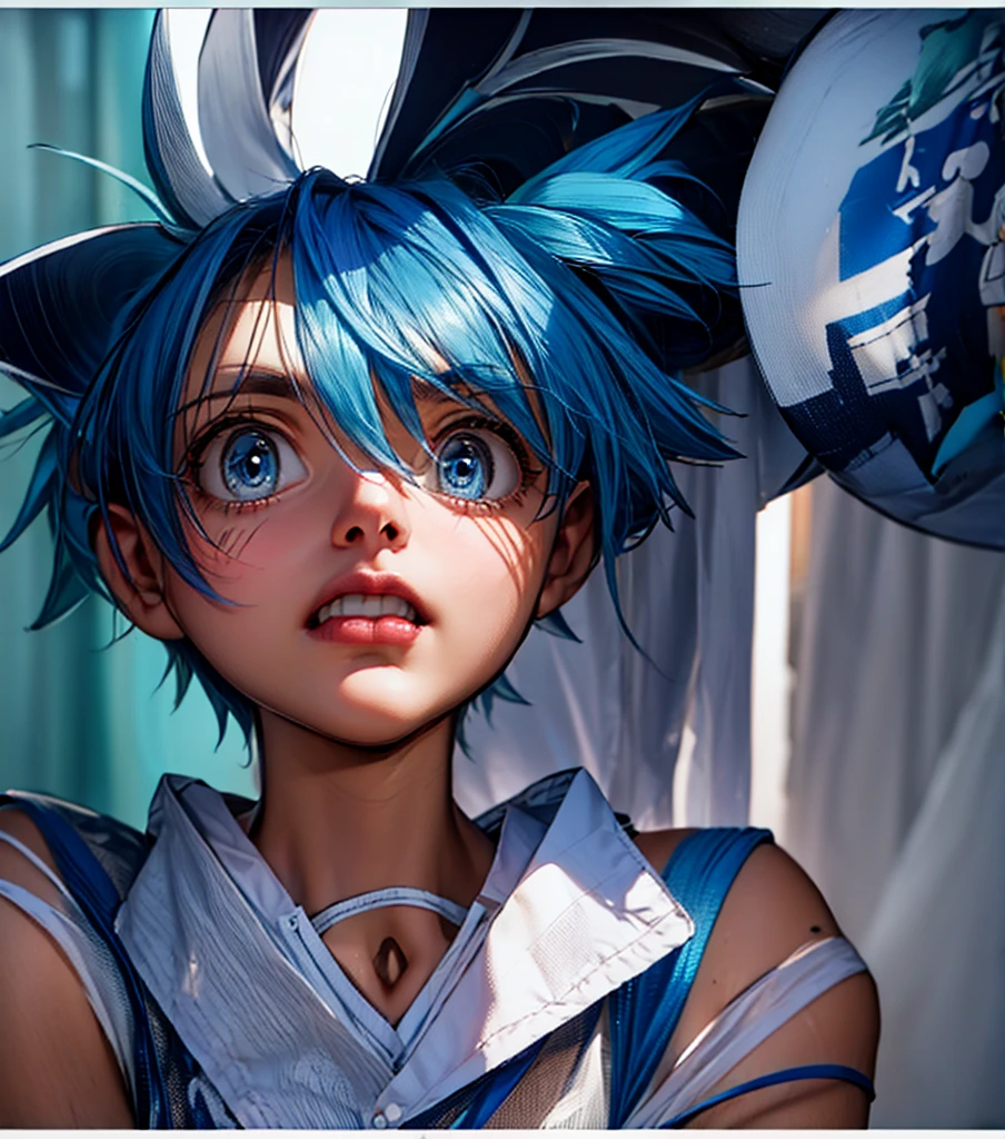 (masterpiece quality), 1girl, ((marinette)), (((Garterbelt))), ((wearing the garterbelt)), Marinette, blue hair, two short pigtails, blue eye, nude, lascivious expression, ((dakimakura)), full body view