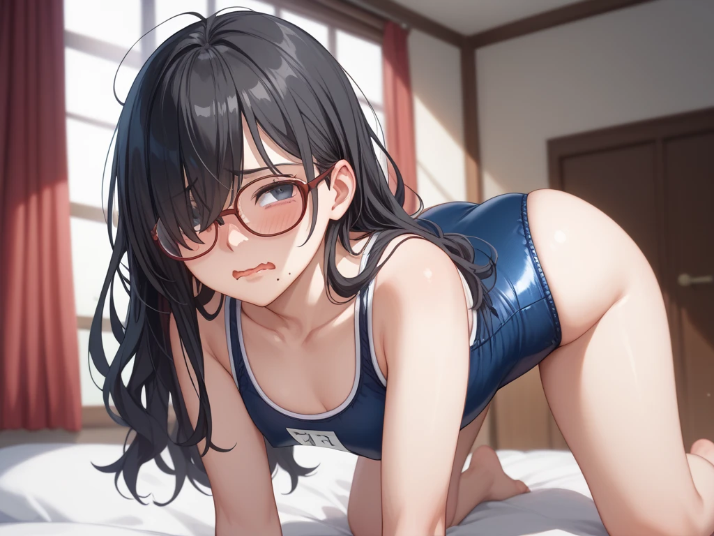 Ridiculous resolution, Ultra-detailed, Best Quality, Illustration, 8K, 超A high resolution,(((Girl and guy having sex))), A dark-haired、Forehead、Pixie Short、eye glass、Short、Tiny、mid night、 slender, cum in ,Hairstyle: Short hair, Glasses , (((Sweat,steam))), Face enduring pain,
Have a handheld game console, Nintendo Switch, Bottomless, Indoors, on the beds, ((bury your head in a pillow、Stick to the whole body, Man whispering in ear))、1boy and 1 girl,Happy Sex,masutepiece, Best Quality, NSFW, (Ahegao Girls:1.3),(Erotic:1.4)