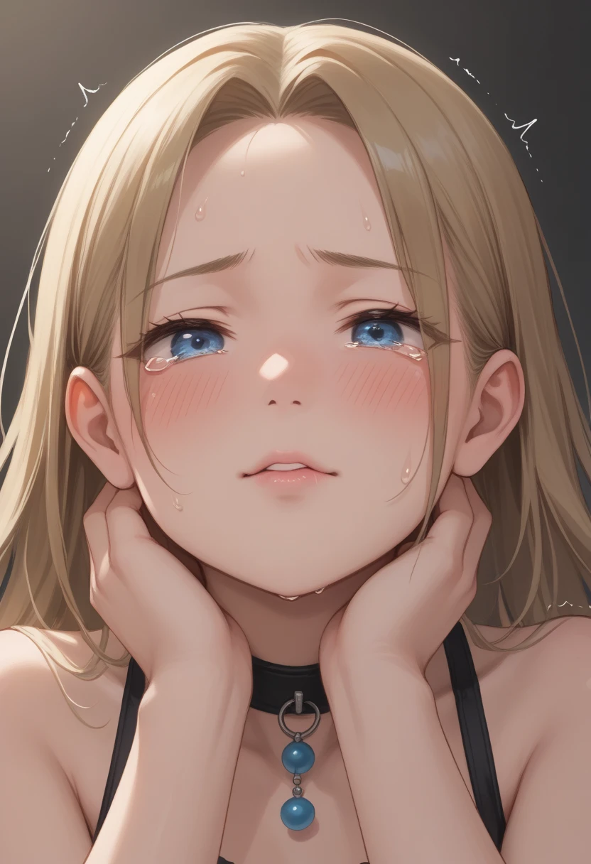 (masterpiece:1.2), (highest quality:1.2), perfect eyes, perfect face, perfect lighting, desert big breasts (((((nude))))),black bikini armor, nsfw, , 1 boy,blonde red eye, ((((((hair over one eye,)))))), single braid, side braid, spike hair, dull bangs, bob hair, Ahoge, cute eyes looking at the viewer ((From above)), ((abs)), (fang), (group sex), (hetero), 1boy, sweat, open mouth, ((disdain)), (((cum on pussy))), ((cowgirl position)), (restrained), ((hand job)),(((gangbang))), ((((face close up))))