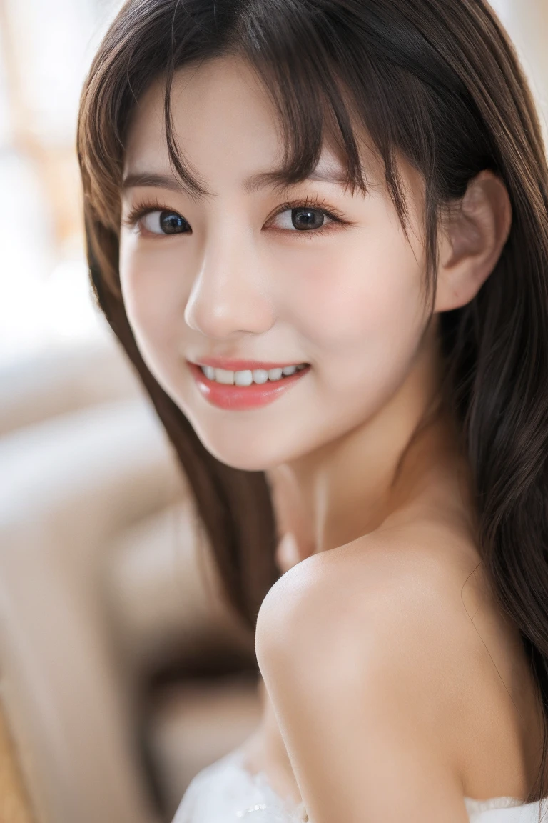 highest quality,Photo quality,Ultra-high resolution,Professional Lighting,18-year-old,Beautiful face like an actress,Completely naked,smile,Height: 152cm