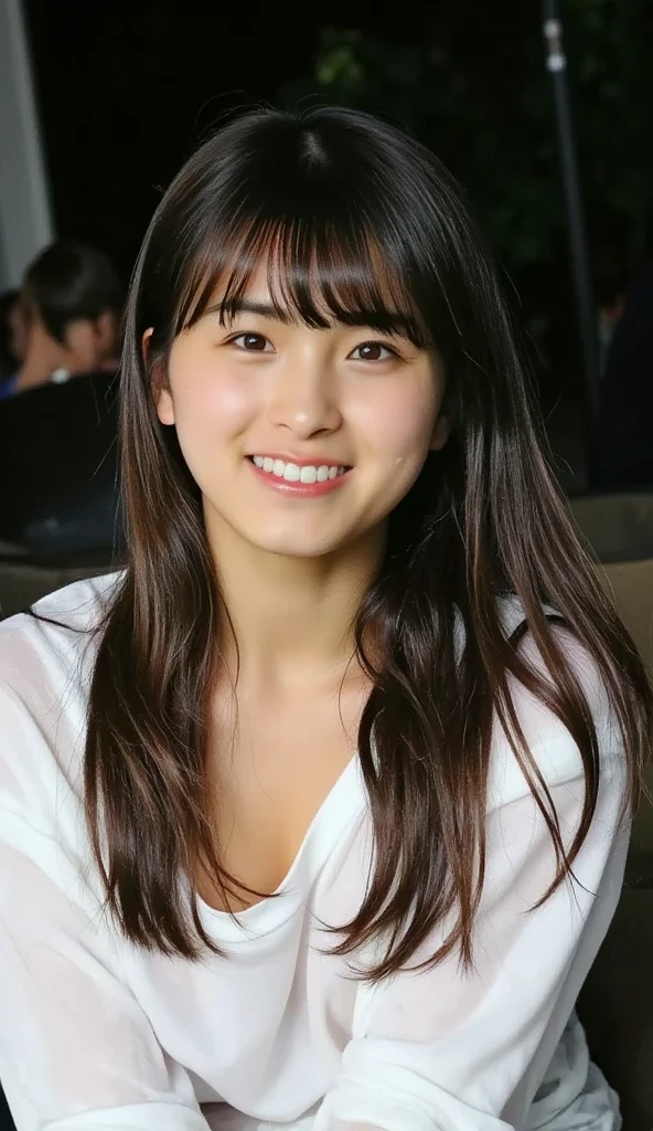 ((Photo for ID、Face only))、(Uniform jacket、Detailed bra、Black Hair、True Face)、Cute Japanese Woman、16 years old、Young girl、Light Blue Background、Turn your body forward、smile、blank space above head