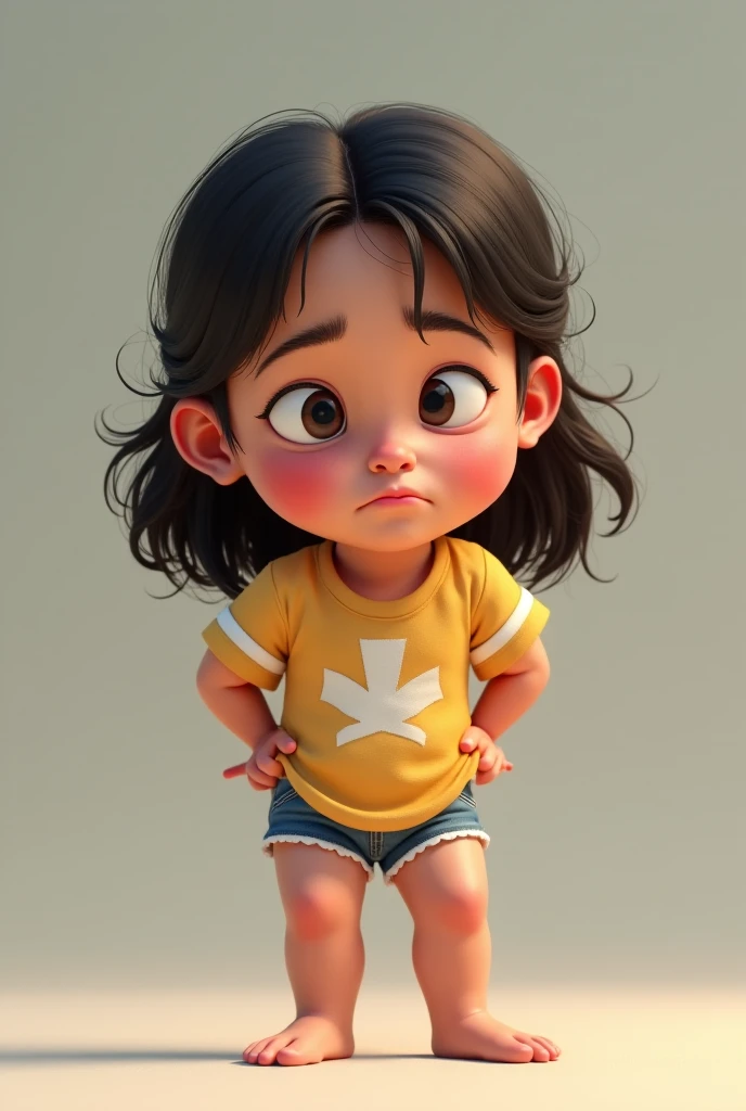 Girl with growling stomach 
