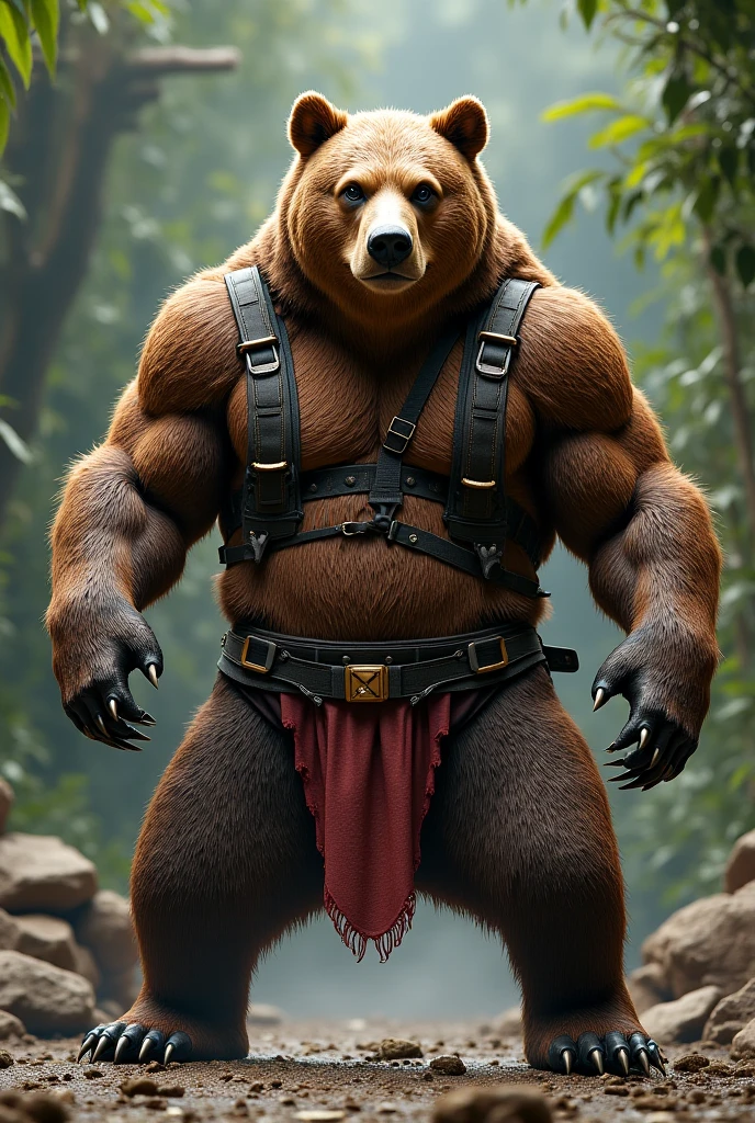 Humanoid bear, misty forest, primitive clothing, spear in hand, hyper-detailed photography, soft light, head and shoulder portrait, cover, sharp focus
A historically accurate depiction of a mythical humanoid bear in a mystical forest, adorned with primitive clothing and wielding a spear. The setting should be shrouded in mist and mystery, with the sun peeking through the trees casting soft, ethereal light. The overall atmosphere should be one of ancient wisdom and primal power, with an air of calm majesty and gentle strength.
huge brown fur, humanoid, misty forest, spear, hyper-detailed photography, soft light, head and