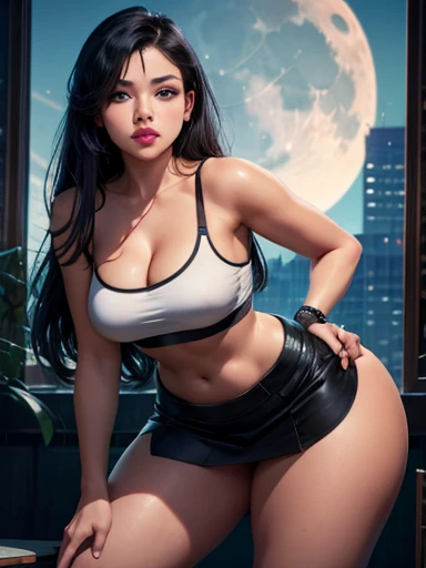 Best quality, photo realistic, night city, big breast, thick thighs, grey colour, dress, black hair, black full length net socks, wide spreaded legs, cleavage, sitting on bed, front view, lingerie, muscular body, six pack, muscular thigh,half naked, tight dress, nsfw, vagina,
