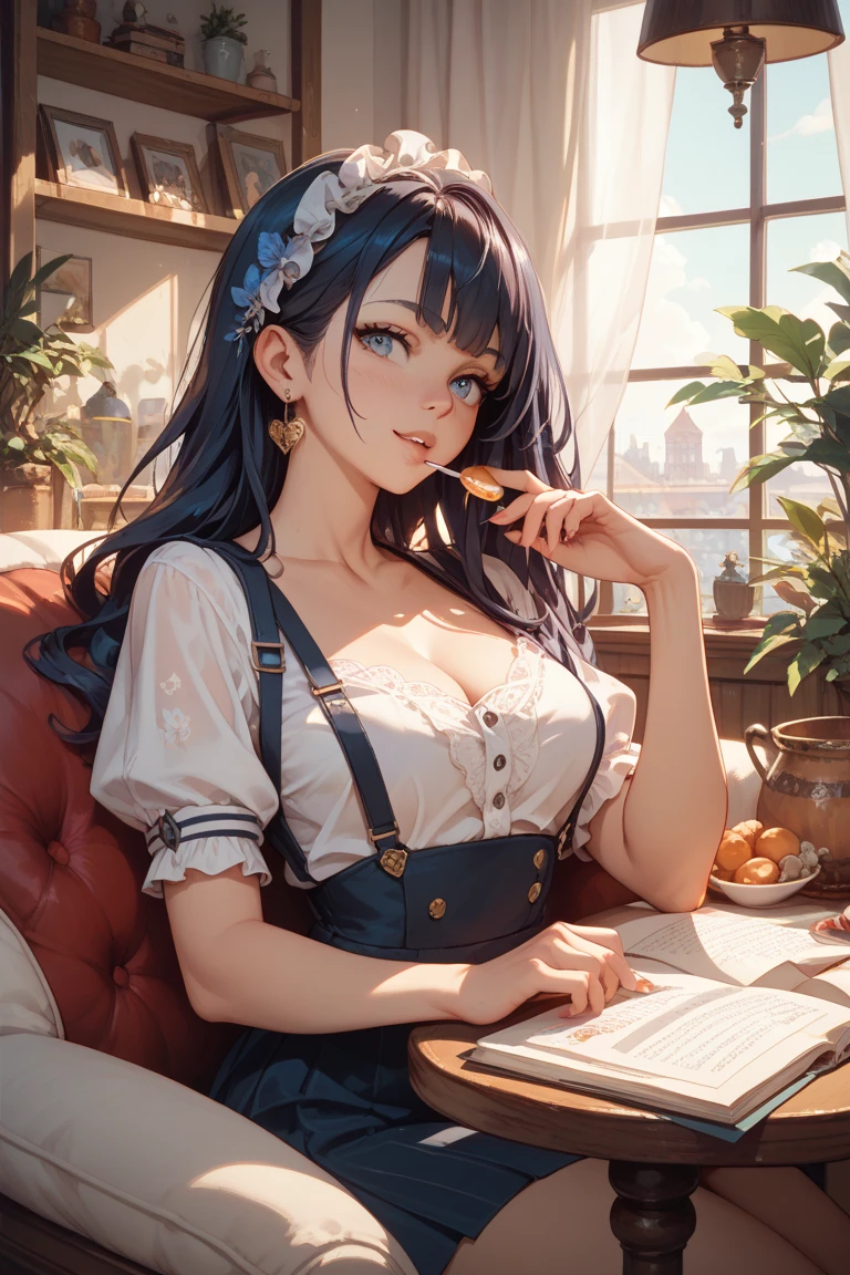 (score_9 score_8_up score_7_up:1.2), (source_anime:1.2), (ai-generated:1.2), xianyun \(genshin impact\), (Incredibly Detailed:1.8), (Ambient Occlusion:2.0), (8k resolution with fine details:2.0), (SkinTextures-SDXL:2.0), (HighQuality-SDXL:2.0), (FaceDetail-SDXL:2.0), ass big_breasts black_hair breasts cleavage cowboy_shot female genshin_impact grabbing_breasts hi_res long_hair office_lady ponytail moaning thighs vinzyai xianyun_(genshin_impact)
