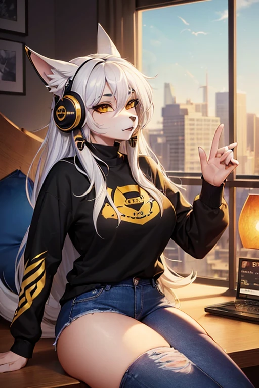 (8k, Realistic, RAW Photos, Highest quality: 1.3), (Fox Girl, Fox Ears, Fox Makeup, One Girl, Long Hair, Alone on the screen, dark skin, High definition, high resolution:1.6), とてもbeautiful, (Realistic Face), (boyish, Silver color very short hair), beautiful cyberpunk suit, A brilliance that captivates the viewer, beautiful expression, beautiful breasts, (Realistic Skin), beautiful..., bent over