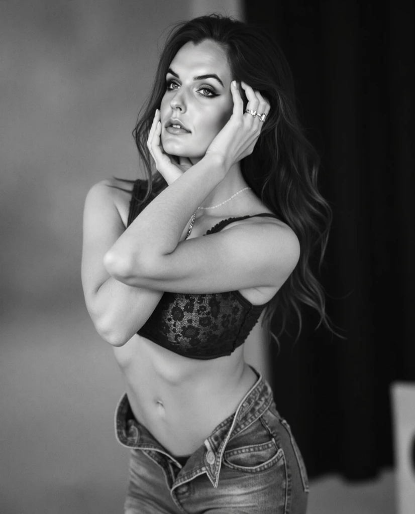 a woman padded different bra and saree,big cheeks, curvy, hourglass figure, swooping breasts, deep cleavage, open arms, sexy armpits,big penis, nipples, ass, necklace, (cinematic:1.3), intricate details, (ArtStation:1.2),a dark room with a wooden floor and a blue wall, dark studio background, dark room wall, black studio background color, plain studio background, dark backgroud, background dark, personal room background, iphone background, dark studio backdrop, dark background, studio background, plain background, dark hazy room, photo studio background, clear dark background, black studio background,