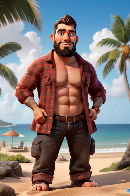 qualidade de imagem do filme,bigode, style of disney animation,Disney animated films,A fat uncle swims in the sea with a koi in his arms,cabelo curto e detalhado,Denim suspenders,Bare feet,profundidade de campos,Luz alta,luz real,Traching de raias,oc renderizado,hyper-realistic,melhor qualidade,8k,Obras de mestres,super-fino,pelos pubianos detalhados,anatomia correta,sharp focus on eyes,Bokeh,Facial features are carefully described,Close-up