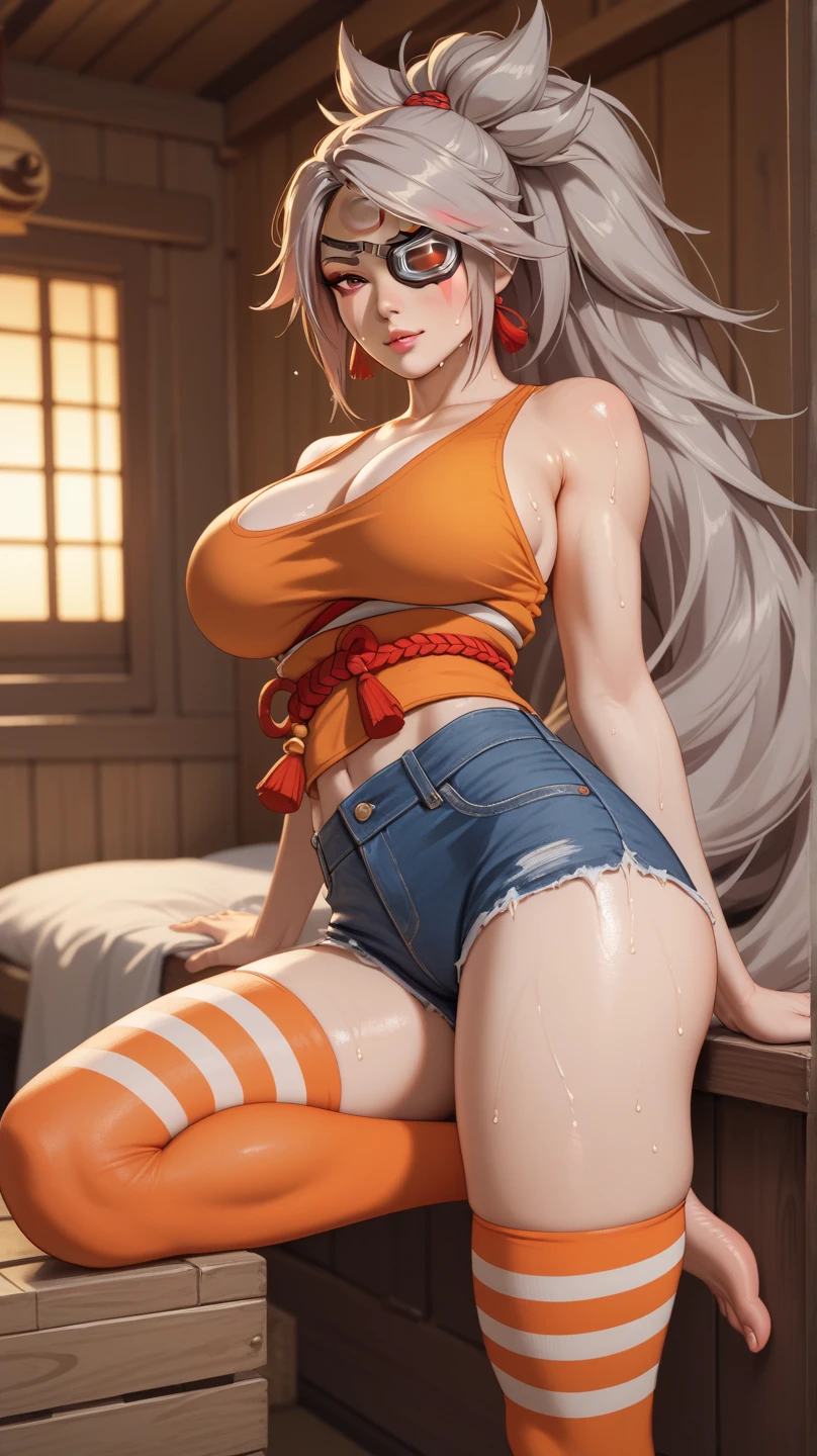 One girl, short t-shirt, microjeans, big ass, perfect breast, slim, cute, sexy, very detailed, exquisite lighting and composition, , 8k, sharp, highly detailed, high resolution, front view