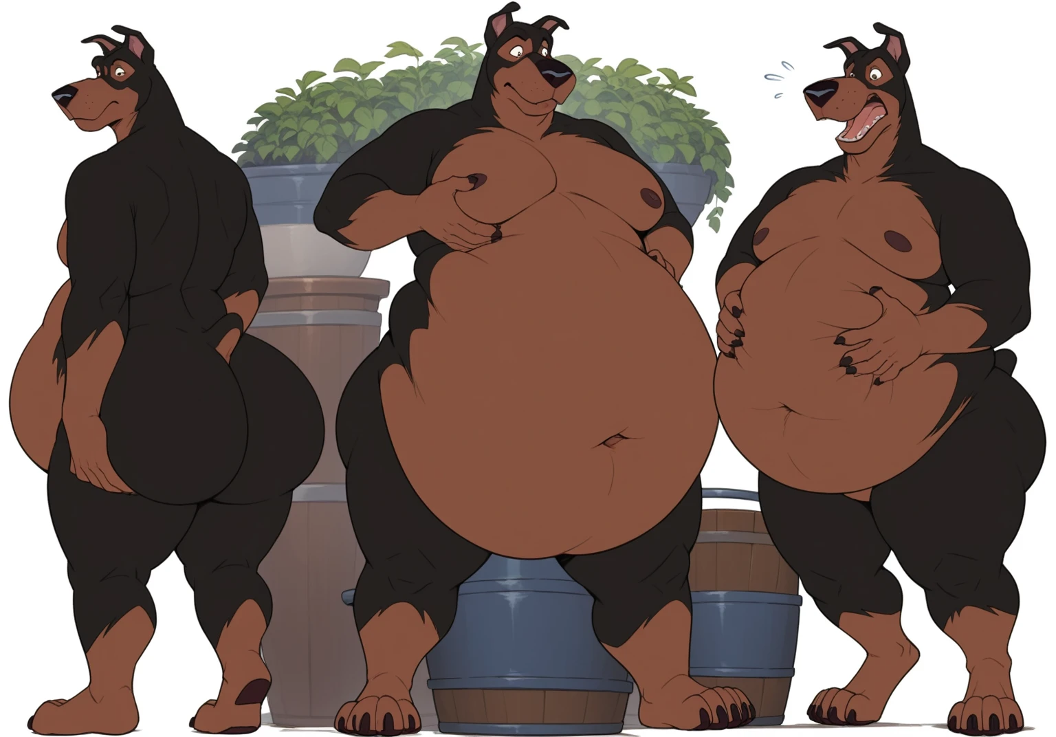 solo, hyena, twins, 60 year old male, different facial expressions, eyes, three identical heads attached to the same body, hyena ears, spotted brown fur, masculine, three necks, adult, (stylized 3d, by disney, by rembrandt), by pixar:1.1, by dramamine, ugly, rugged, (overweight, fat, obese, dadbod, beer belly), street alley background, streetlamp, (nude, one navel, male nipples), correct hands, correct anatomy, (ultradetailed, best quality, detailed masterpiece, highly detailed masterpiece, 4k, professional cartoon:1.7), (natural pose, sitting on trash can)
