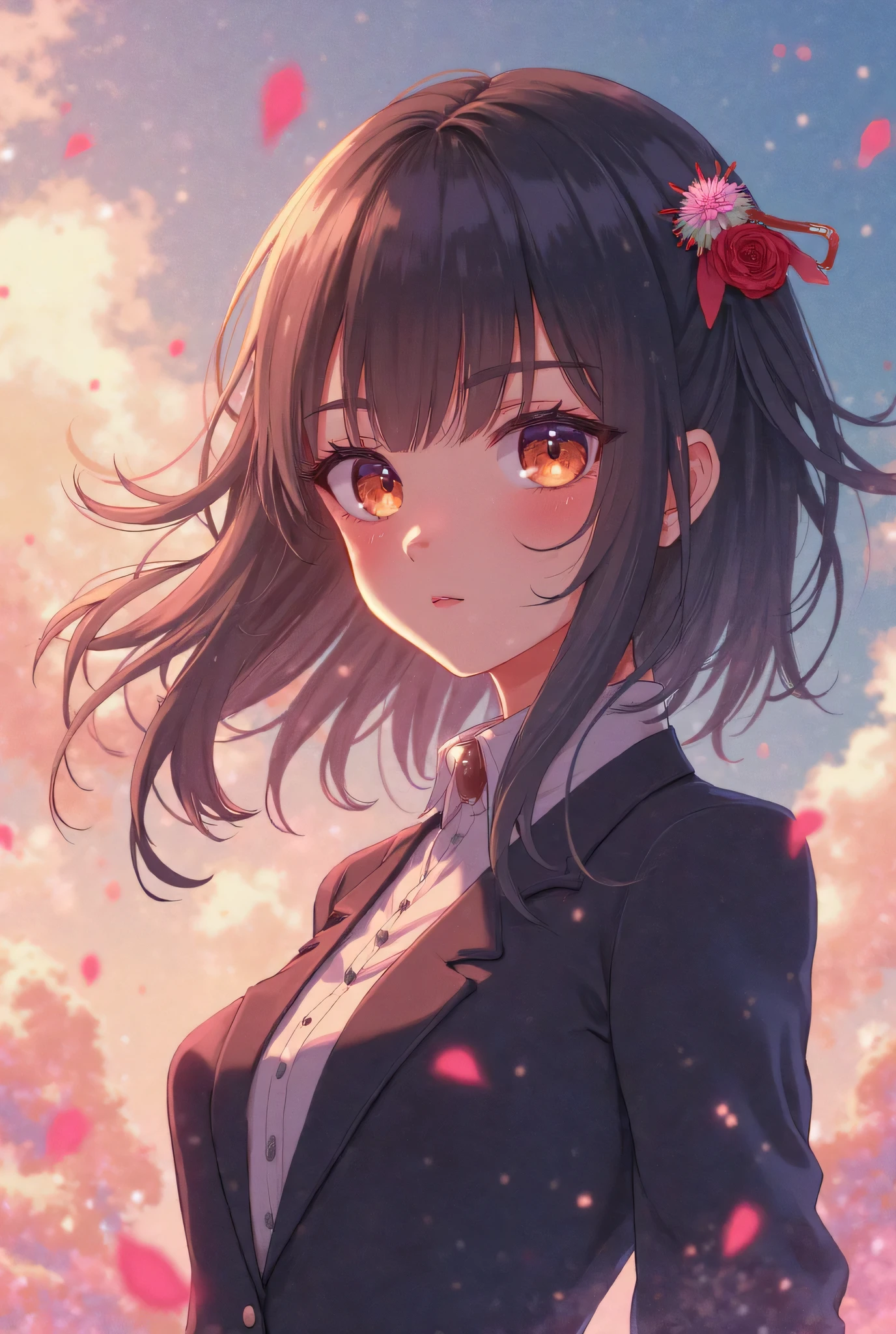{{{Masterpiece }, }}, {extremely fine CG Unity 8k wallpaper}, amazing, fine details, alone, {{fluttering hair}, }, {{SakuraNS}, }, exteriors, Skysky, {{ventania}, }, detailed background, beautiful detailed eyes, ssee-through:evening formal :0.3, Crack , Bright pupils, {{full bodyesbian}, }, dynamic pose , dynamic angle , Crack , watch the audience, meticulous clothing, lighting, close-up, Best Quality