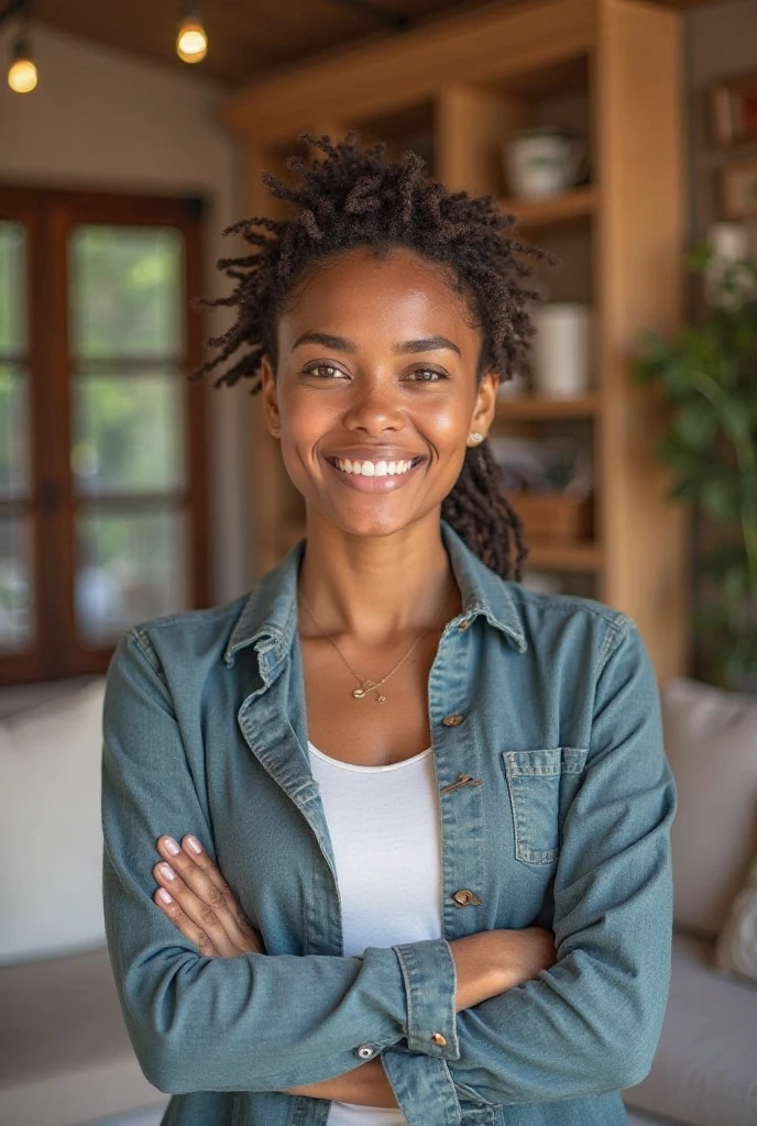 Young African girl, light black complexion, combed hair, stunning and expressive face, big smile, white t-shirt, lighting from below and behind, dramatic expressive background, RAW colour, ray tracing,| cinematic shot photographed with DSLR, 50mm lens, shutter speed 1/100 sec, ISO 150| super detailed, hyper photorealistic