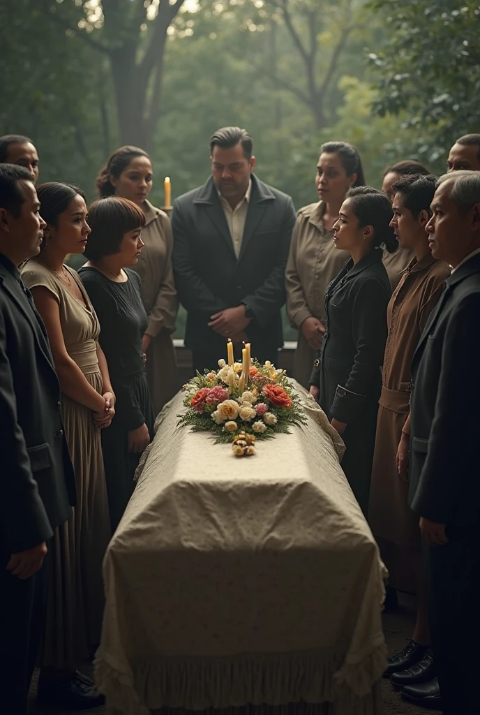 year 1862, funeral at a grave yard, family crying, ultra realistic, 4k, in color 