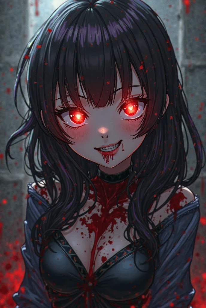 (Extremely detailed CG unity 8k wallpaper),(masterpiece), (best quality), (Extremely detailed), (Best Illustration Award),(The best shadow), 一个美丽的吸Blood鬼 ,(Sharp eyeliner, Eyeshadow, Exquisite eyes:1.1),(Black trench coat), Long hair, Red Eyes, Fangs, Blood,, In a dark environment.