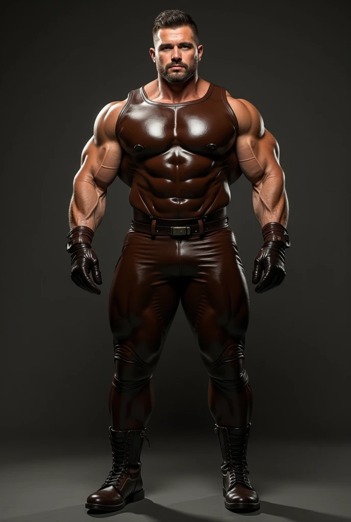 score_9, score_8_up, score_7_up, solo, male focus, mature male, mkkan0, cybernetic eye, mutton chops, h4rness, charming, full body shot, fully naked only wearing black socks, hairy chewt, hairy body, wearing black slip underwear, huge bulge