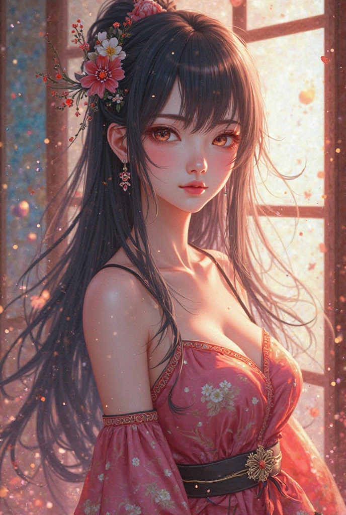 there is a woman that is looking at herself in the mirror, young lovely Korean faces, Soft portrait shot 8 K, Gorgeous young Korean woman, Beautiful young Korean woman, portrait of female korean idol, wan adorable korean face, jaeyeon nam, beautiful Korean women, young cute wan asian face, 8K Artgerm bokeh, cute korean actress