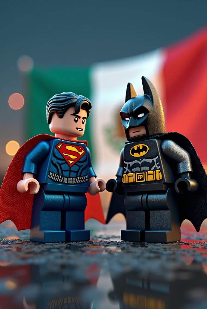 Batman beating up Venezuelan President Nicolas Maduro with the Venezuelan flag belt