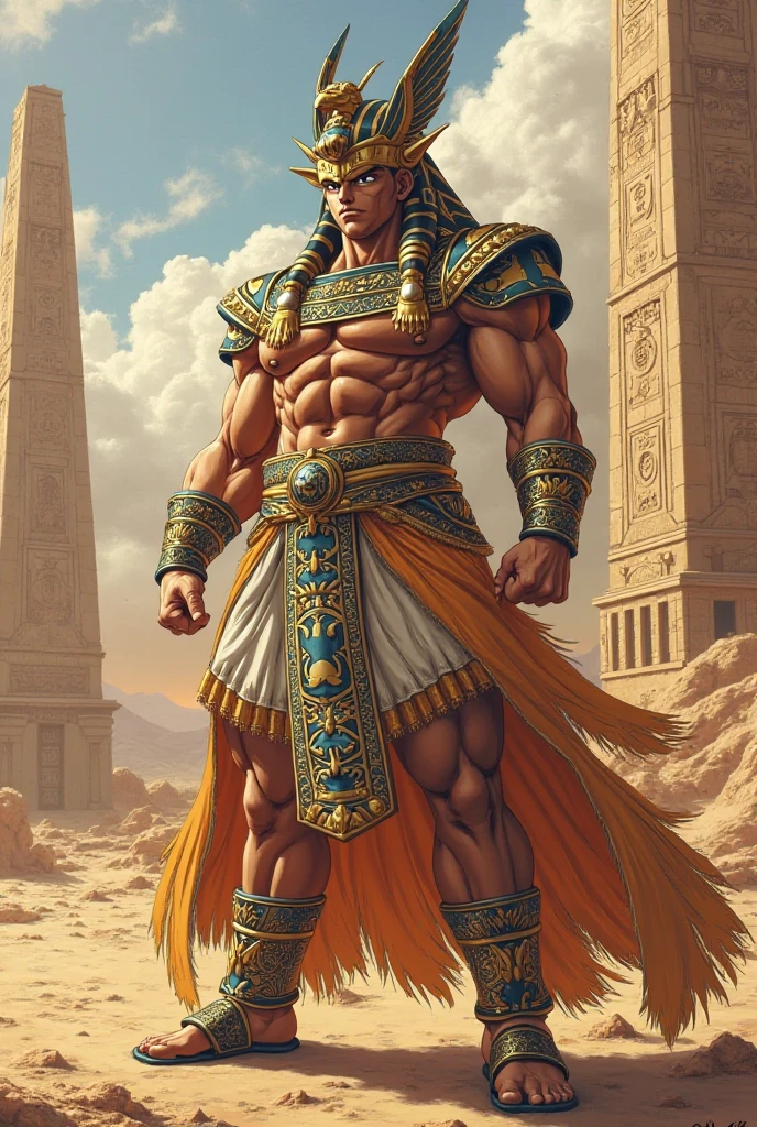 Tall, strong, blond man with green eyes in ancient Egypt