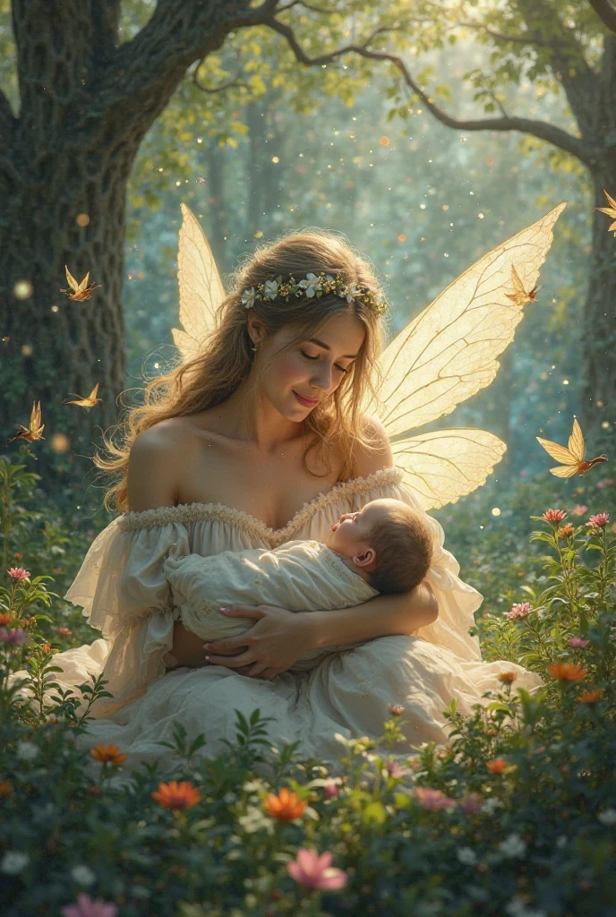 (64 mil, Foto RAW, melhor qualidade, obra-prima: 1.2), ultra-detalhado, arte formal, renderizado: 1.37, foto na parte superior do corpo, ( ("Um homem de meia-idade ,cabelo ,slightly gray standing, Carefully holding a cute newborn baby, Both appear to be floating in the clouds in the sky.,They're both smiling happily, cercados por uma aura de tranquilidade e serenidade., The scenery is of a stunning places r, cheio de paz e harmonia, conveying a feeling of love and connection between man and baby."),Beleza, ,sorrindo e ele sorri, standing up pose,Butterflies and birds),detalhes,Rosas,flor),detalhes