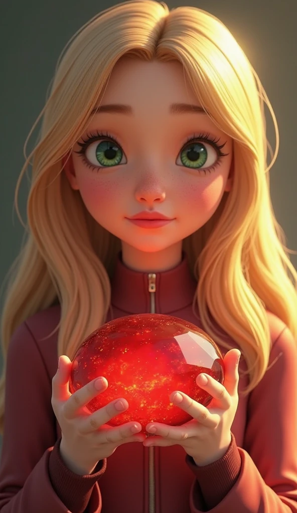 REALISTIC PHOTO, CLOSEUP, LONG BLONDE HAIRED BOY IN RED JACKETS, holding a glowing ball in his hands, mage pondering his orb, holding a glowing orb of dice, he is casting a lighting spell, holding a glowing orb, holding a crystal ball, psychic, crystal ball, cool marketing photo, stock photo, predicting the future, stock image, plasma globe, well-lit professional photo, magic,