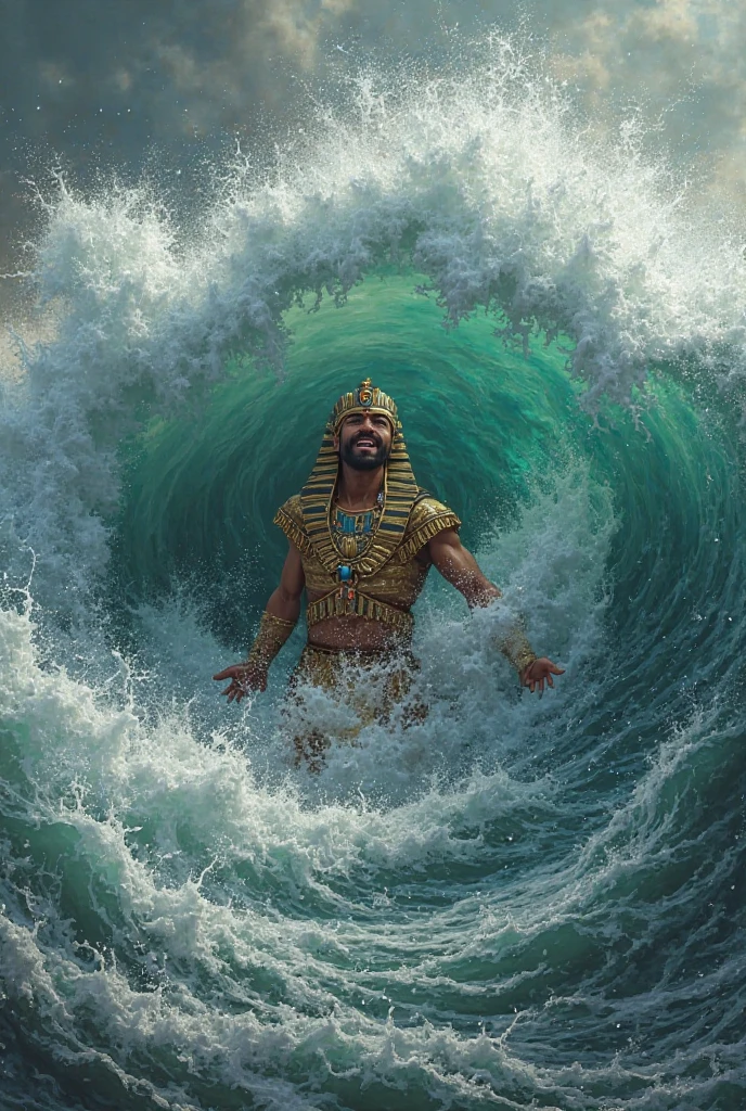 Egyptians swallowed by tsunami、Pharaoh swallowed by tsunami、Egyptian king swallowed by tsunami
