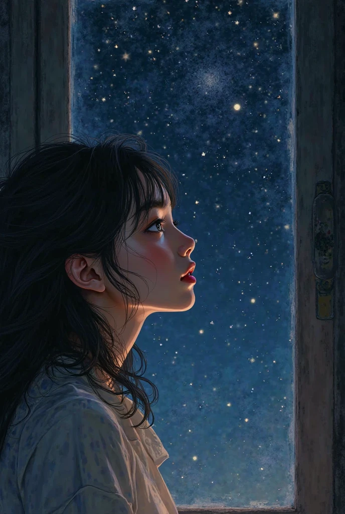 1girl, realistic, score_9, score_8_up, score_7_up, score_6_up, score_5_up, score_4_up glowing frame, backlight colors, silhouette colors, cosmic frame, beautiful woman in a frame, silhouette, backlighting, vibrant,magical night sky, illustration, soft, beautiful, dreamy, realistic, professional, simple, twinkling night sky, extremely detailed, hyper detailed, illustration, half finished sketch, half colored sketch, anime, masterpiece, bright colors, high contrast, vivid lighting, dark backgroundsimple background,