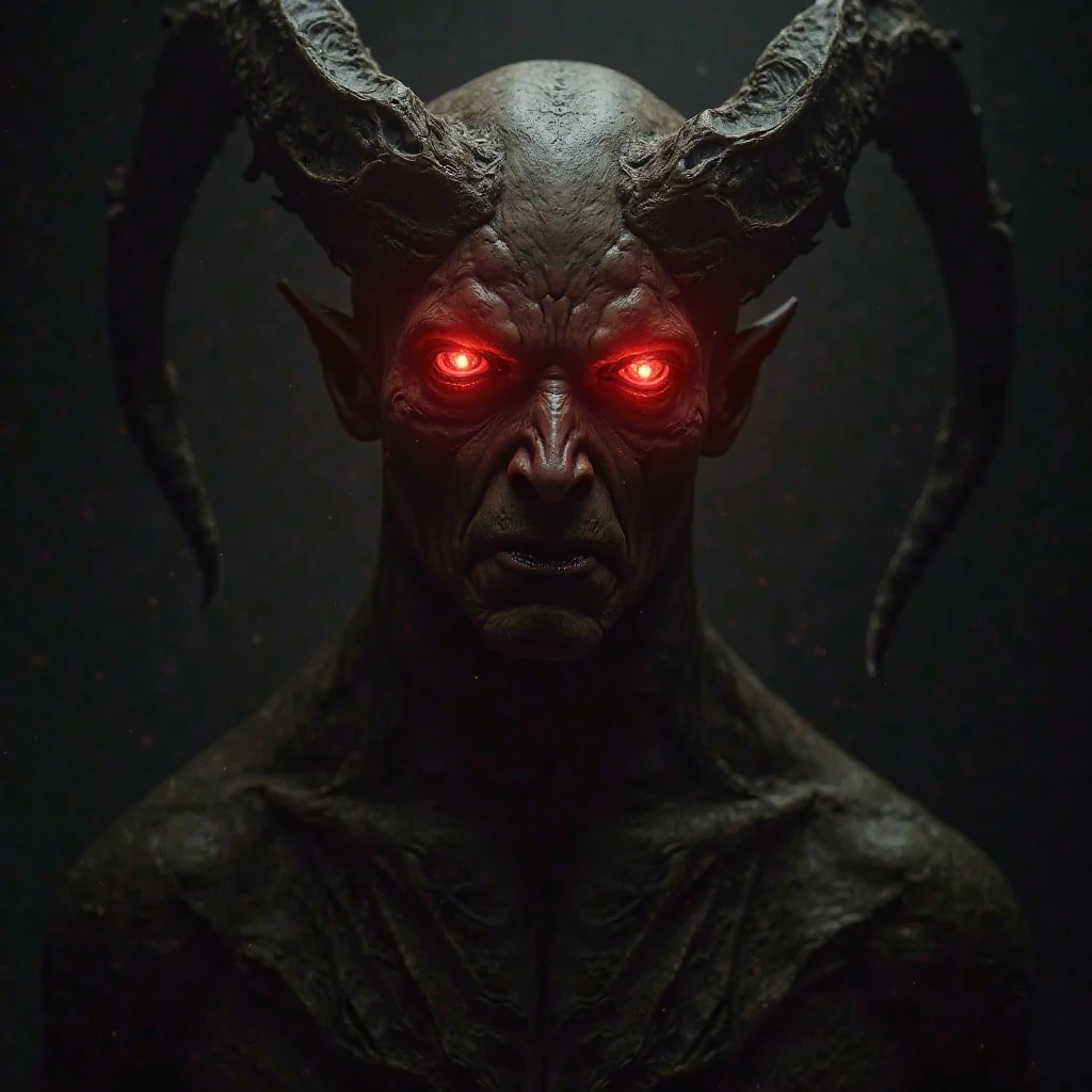 pdalns style of a demon, surrounded by blood, hell environment, cinematic shot, intricate details
