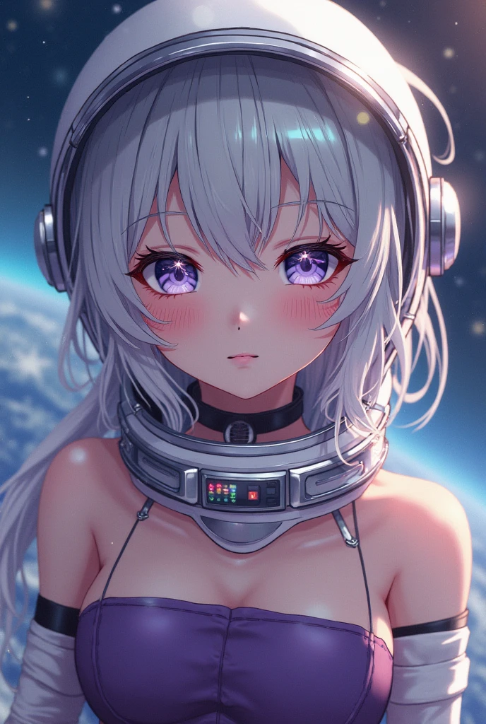 (Close-up of a better masterpiece:1.5)0.9], (Space and astronauts:1.2) (Messy silver hair:1.1) (Heterochromia xanthochromia and blue eyes:1.2) (Space Helmet:1.0) (Colored stars in the eyes:1.0) (A radiant glow:1.1) (thick lips:0.exsy anime girl and sexface and sexsy ulder and sexsy legsh stocking leg) and sexsy pose asexsy looks andxsy hair (red ha and sexsy big breasts (bl bra) ack and sexsy belly and sexsose and she locn kayseri