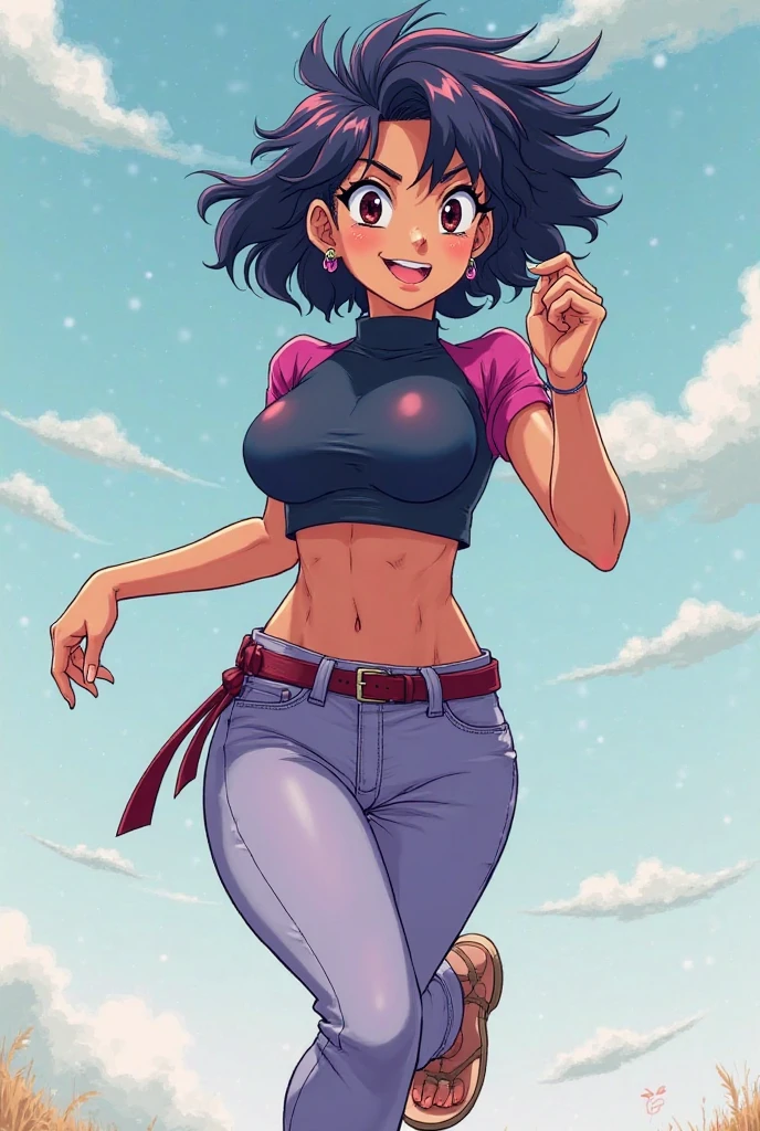 (superflat, flat shading, flat colors:1.1), (magazine cover), ,skirt, , children's print panties, from behind, bottom, smile, volumetric lighting, soft light, bright, colorful, watercolor