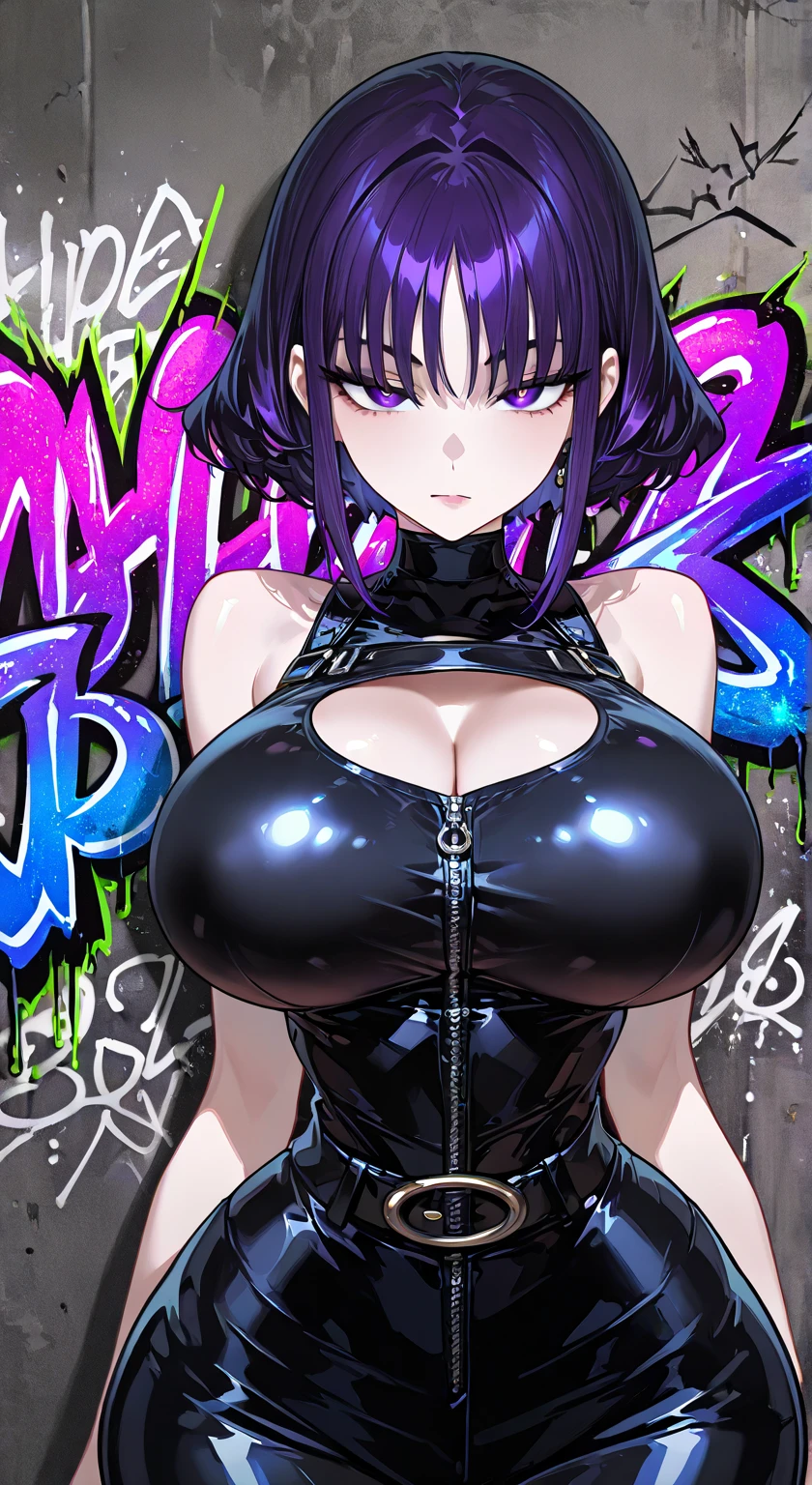 purple short hair Glasses ((Shining metallic purple bodysuit)) 50 years old ((レッドルージュPlumpとした唇)) round face Plump Chubby (eye contact) ((Perverted mature woman captured in a suspicious dark prison full of chains, handcuffed and chained with so many chains.)) armpit pussy spread legs open leg steamy stinky sole (Humiliated expression after leaking a large amount of pee) (Wet face and body covered in lots of lotion and pee) Face and body wet with a lot of sweat (A very large amount of stinky white lotion runs down the face and body) (drool a lot) (Stinky white lotion drips down my face) ((Perverted mature woman with smelly armpits and is humiliated and embarrassed)) Depiction seen from below
