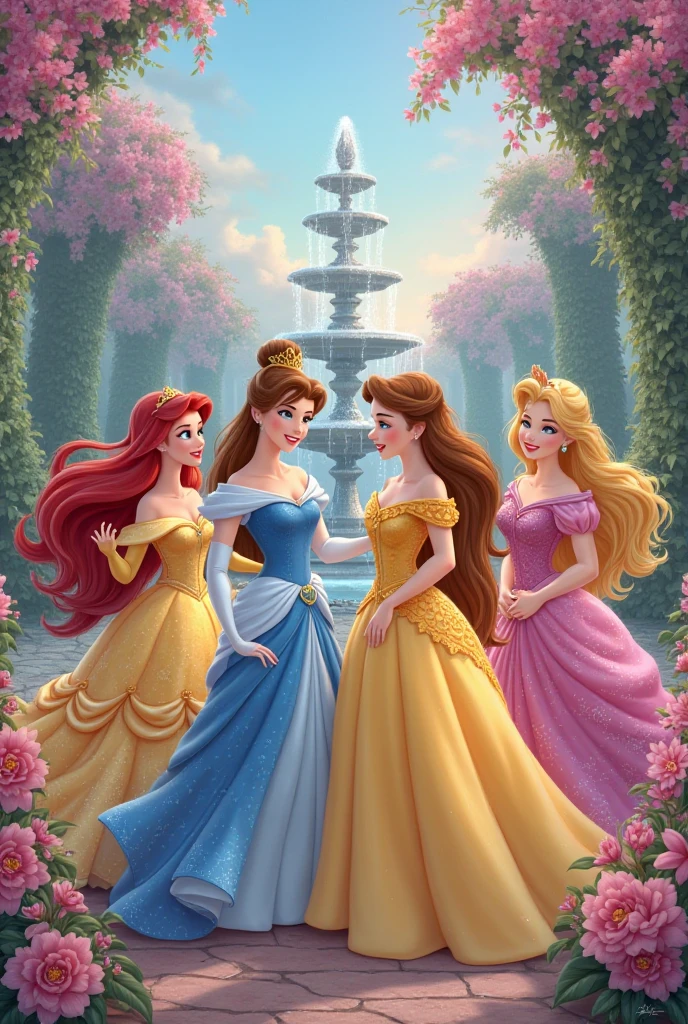 create an image for a group,Disney princesses theme - SeaArt AI
