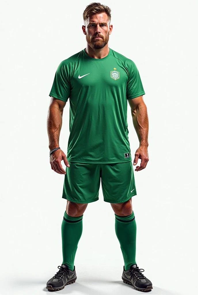 A football sports shirt with black, green and white colors representing nature 